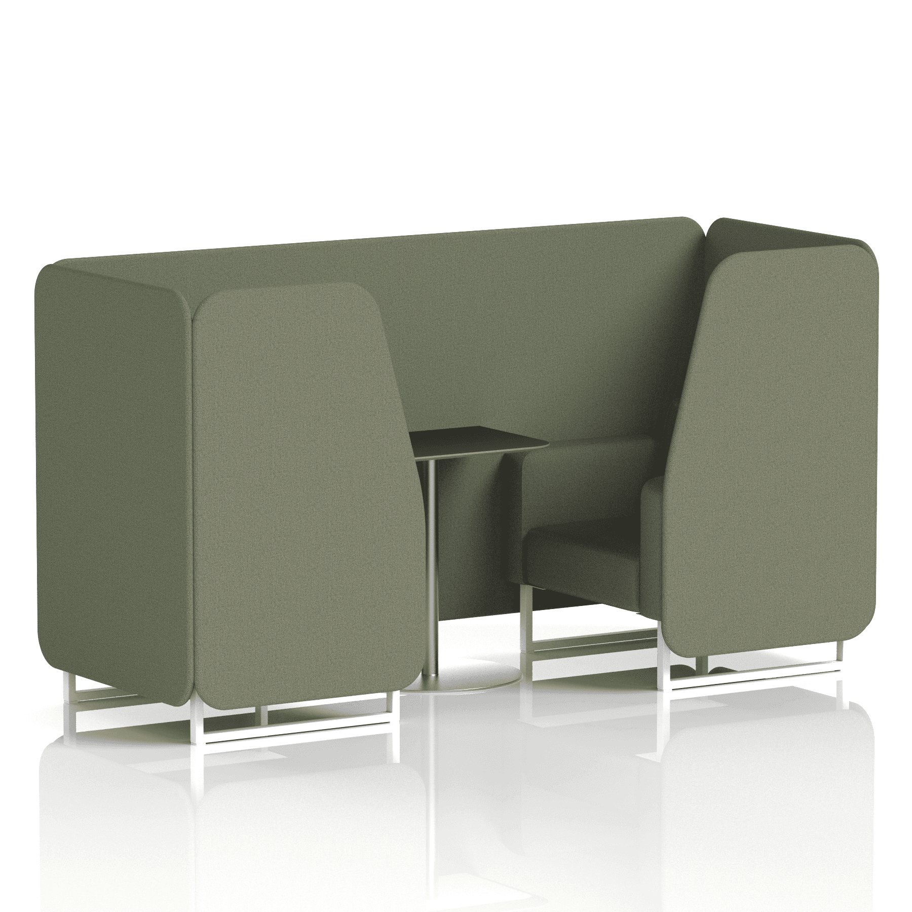 Brixworth Booth With White Legs And Black Table In Single Tone 4 Seater Prime Panels And Sofa Band 1 - Rivet