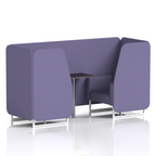 Brixworth Booth With White Legs And Black Table In Single Tone 2 Seater Calculus Panels And Sofa Band 2 - X2
