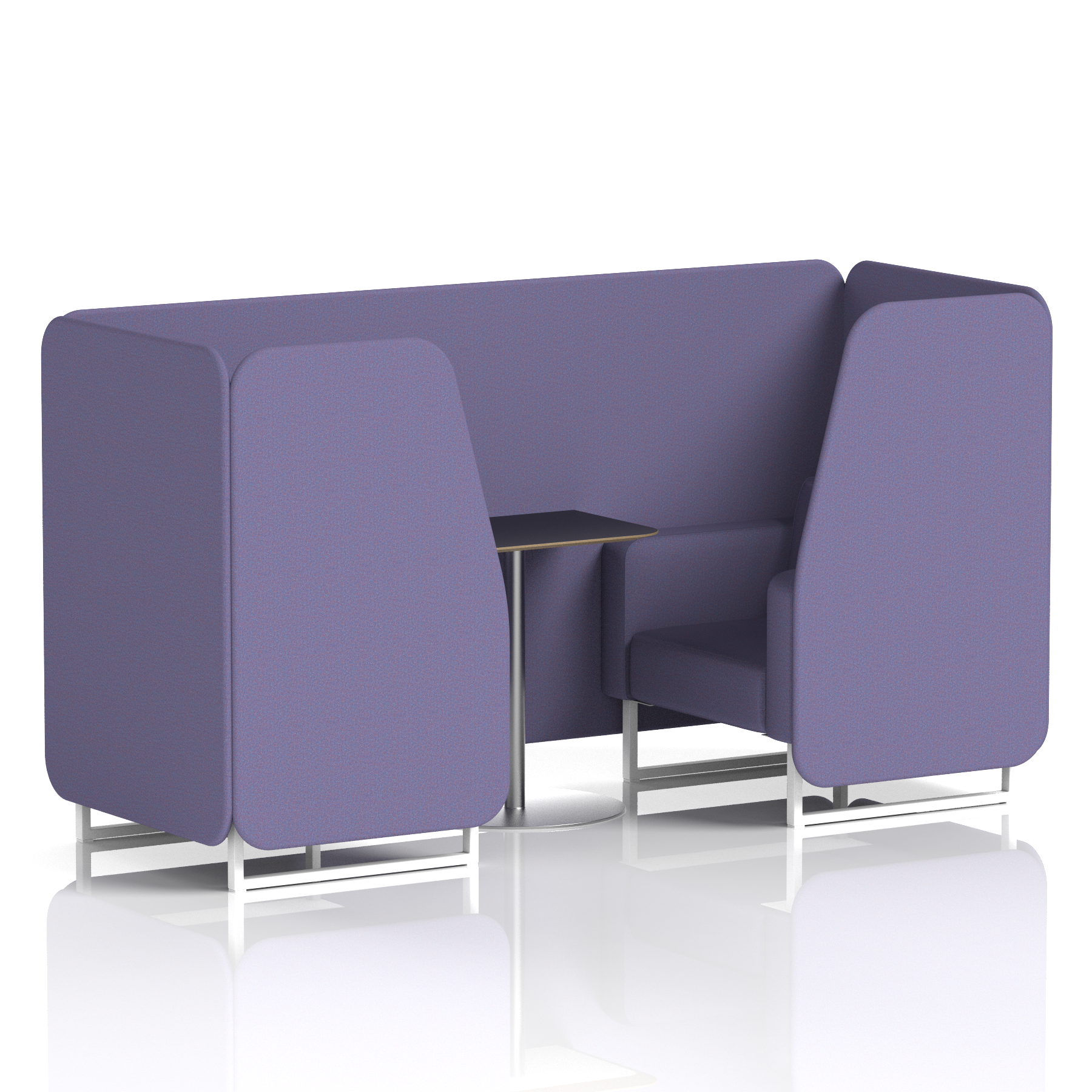Brixworth Booth With White Legs And Black Table In Single Tone 2 Seater Calculus Panels And Sofa Band 2 - X2