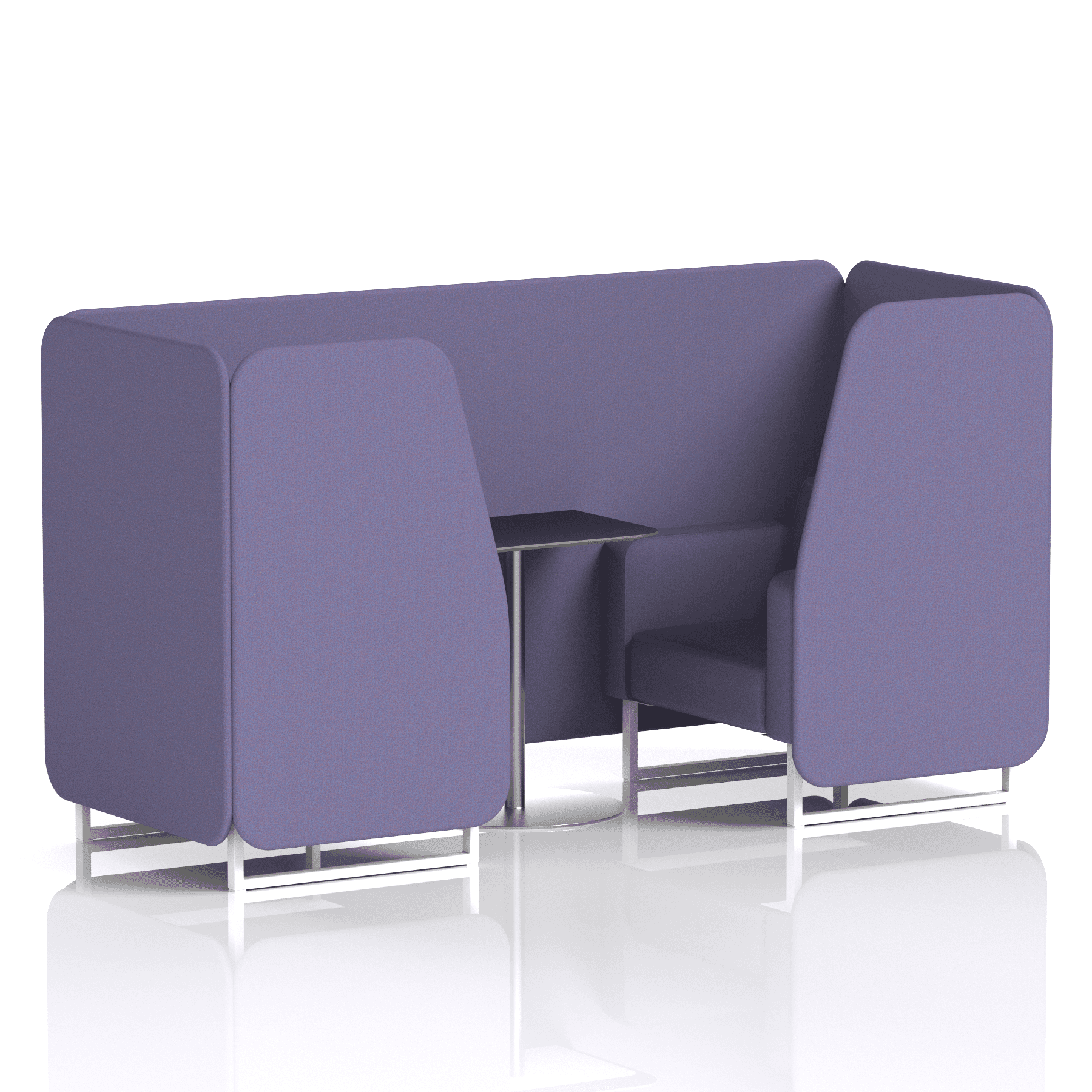 Brixworth Booth With White Legs And Black Table In Single Tone 2 Seater Calculus Panels And Sofa Band 2 - X2