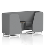 Brixworth Booth With White Legs And Black Table In Single Tone 4 Seater Calculus Panels And Sofa Band 2 - X2