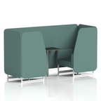 Brixworth Booth With White Legs And Black Table In Single Tone 2 Seater Diameter Panels And Sofa Band 2 - X2