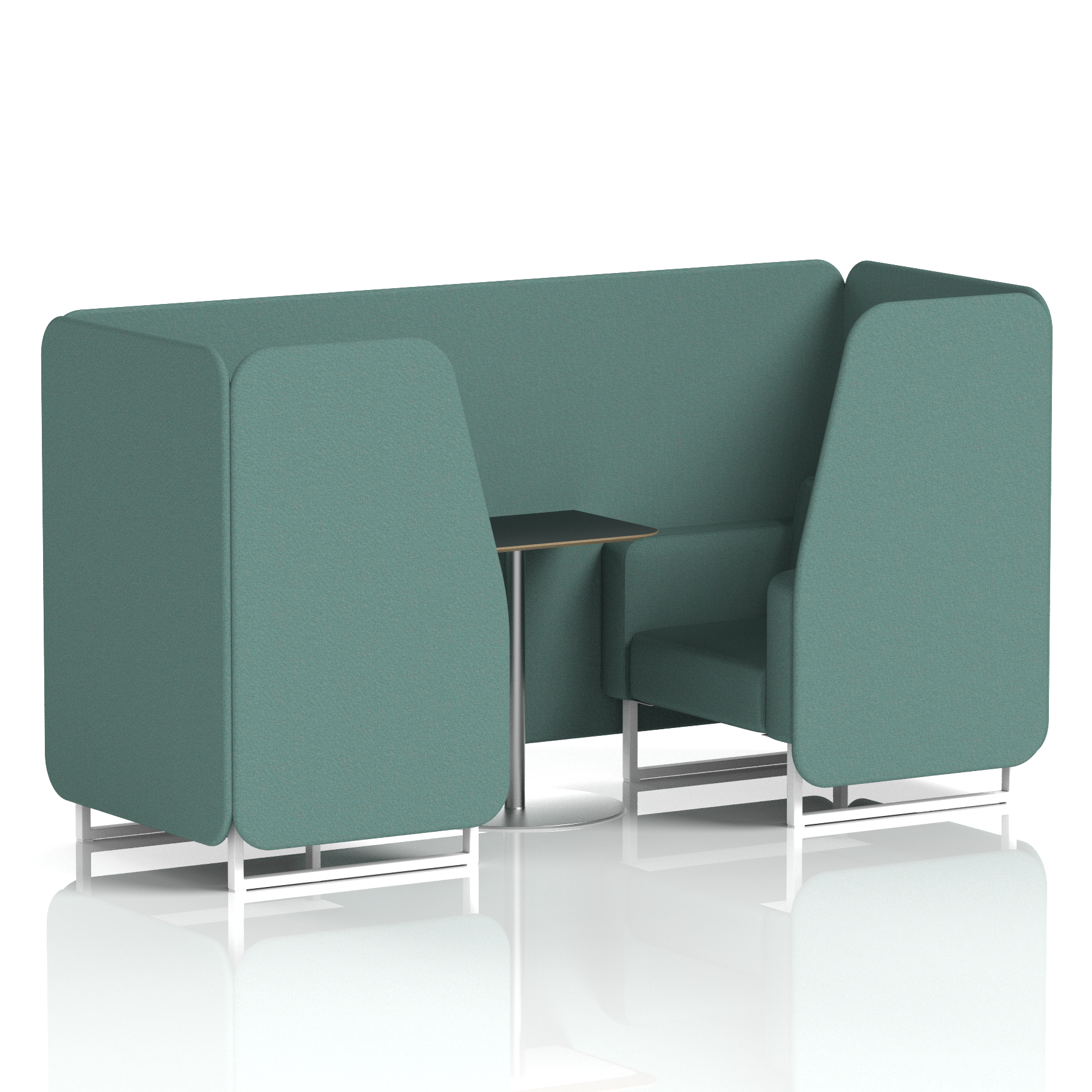 Brixworth Booth With White Legs And Black Table In Single Tone 2 Seater Diameter Panels And Sofa Band 2 - X2
