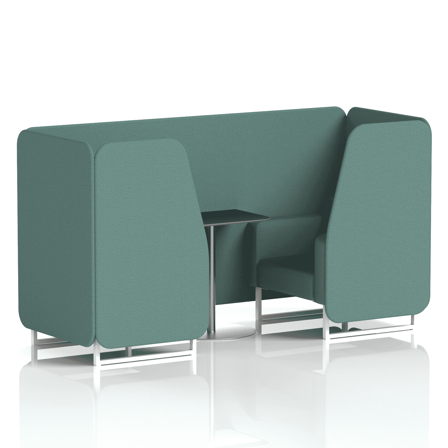 Brixworth Booth With White Legs And Black Table In Single Tone 2 Seater Diameter Panels And Sofa Band 2 - X2