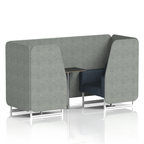 Brixworth Booth With White Legs And Black Table In Two Tone 4 Seater Charcoal Panels And Vitreous Sofa Band 1 - Rivet