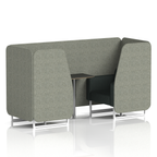 Brixworth Booth With White Legs And Black Table In Two Tone 6 Seater Charcoal Panels And Vitreous Sofa Band 1 - Rivet