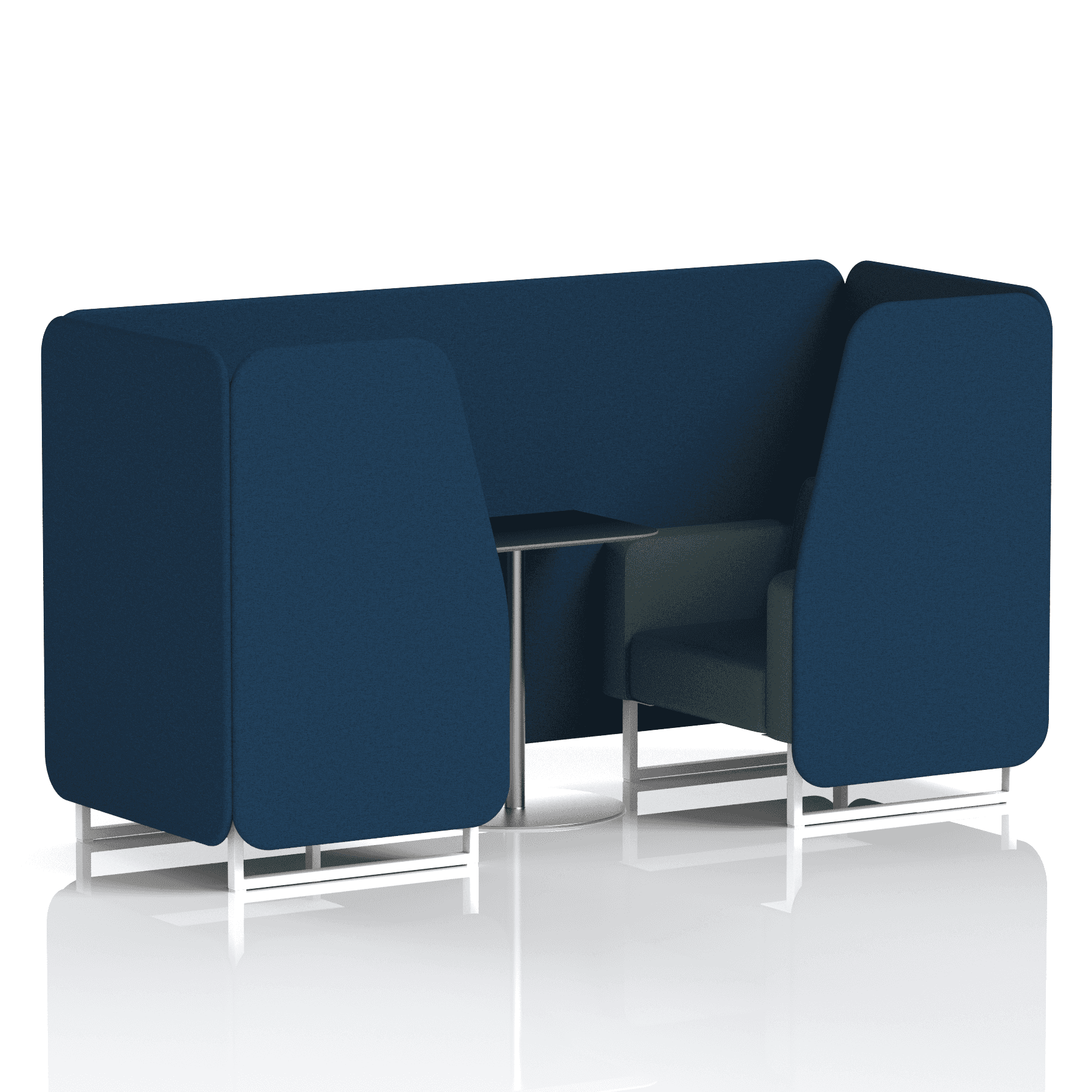Brixworth Booth With White Legs And Black Table In Two Tone 4 Seater Crucible Panels And Prime Sofa Band 1 - Rivet