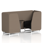 Brixworth Booth With White Legs And Black Table In Two Tone 6 Seater Olive Panels And Burnish Sofa Band 1 - Rivet