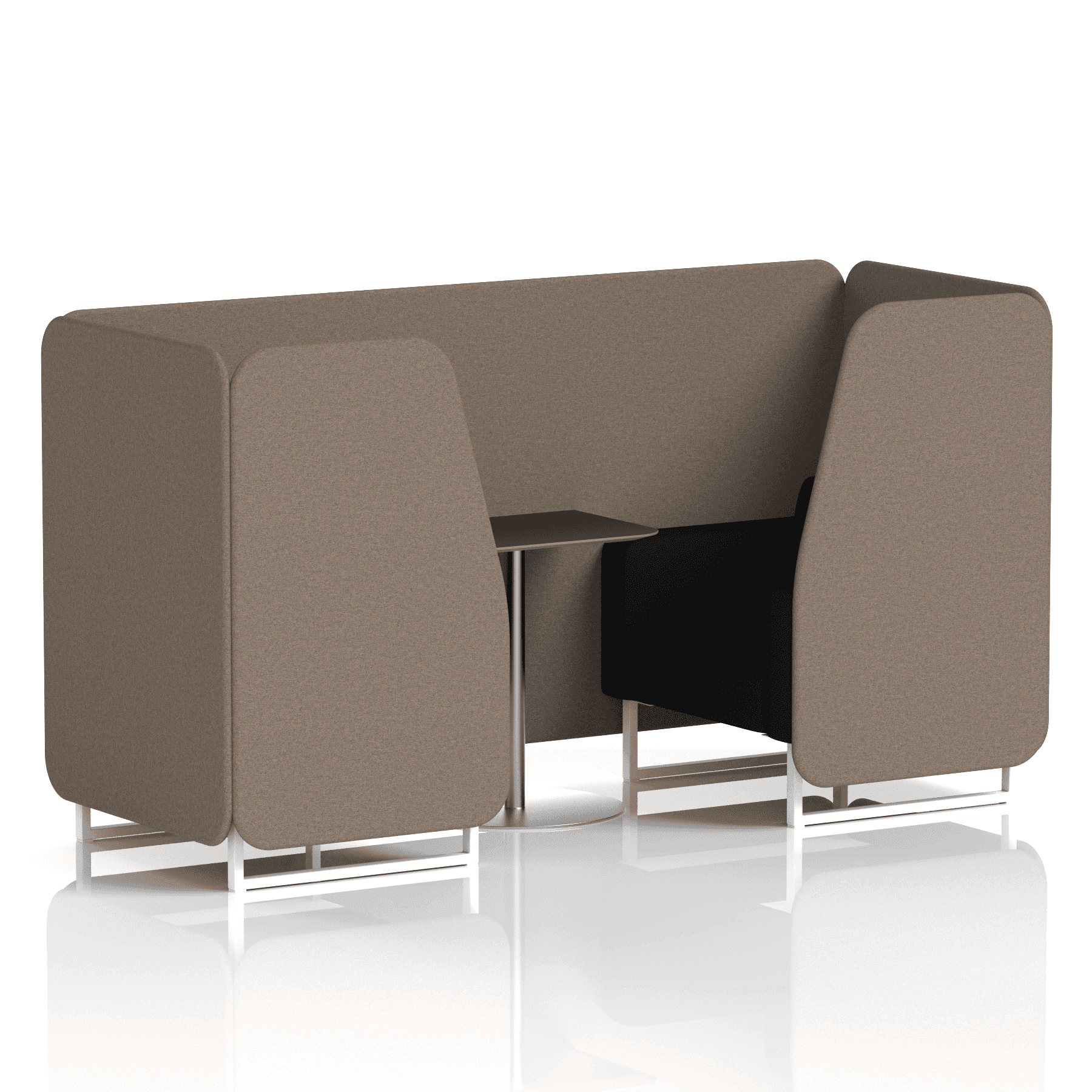 Brixworth Booth With White Legs And Black Table In Two Tone 6 Seater Olive Panels And Burnish Sofa Band 1 - Rivet