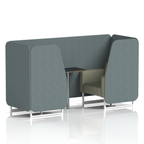Brixworth Booth With White Legs And Black Table In Two Tone 6 Seater Vitreous Panels And Charcoal Sofa Band 1 - Rivet