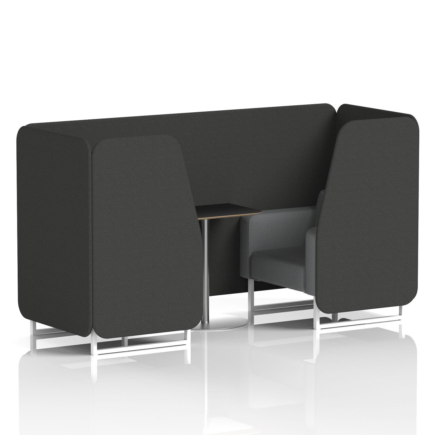 Brixworth Booth With White Legs And Black Table In Two Tone 6 Seater Arithmetic Panels And Number Sofa Band 2 - X2