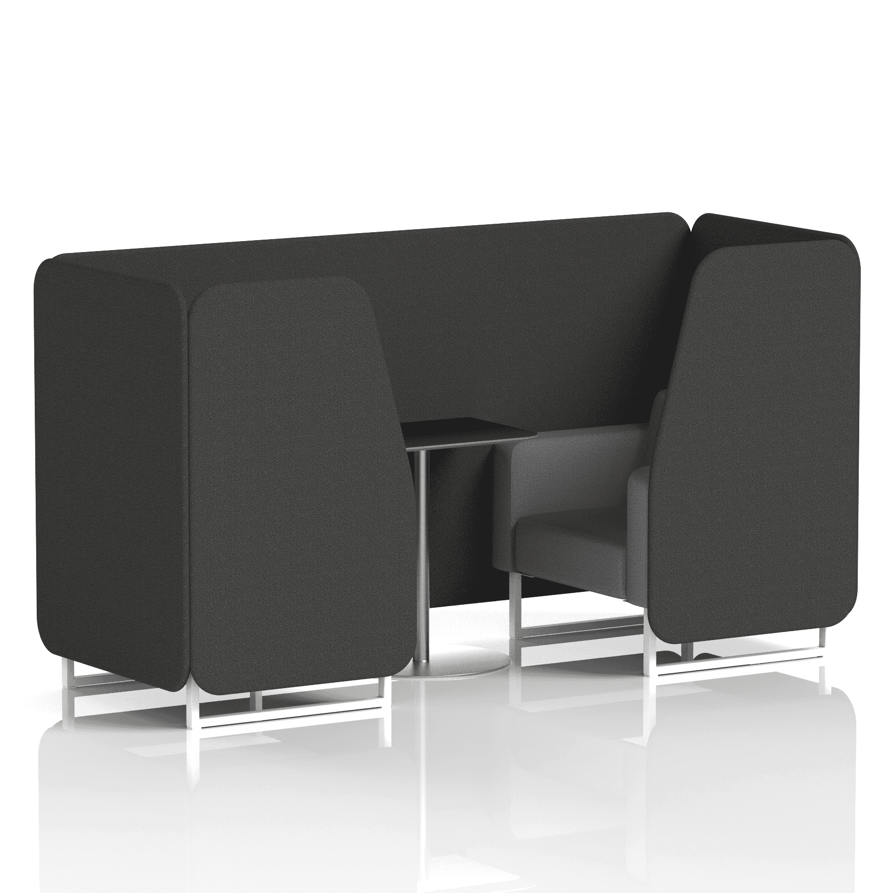 Brixworth Booth With White Legs And Black Table In Two Tone 6 Seater Arithmetic Panels And Number Sofa Band 2 - X2
