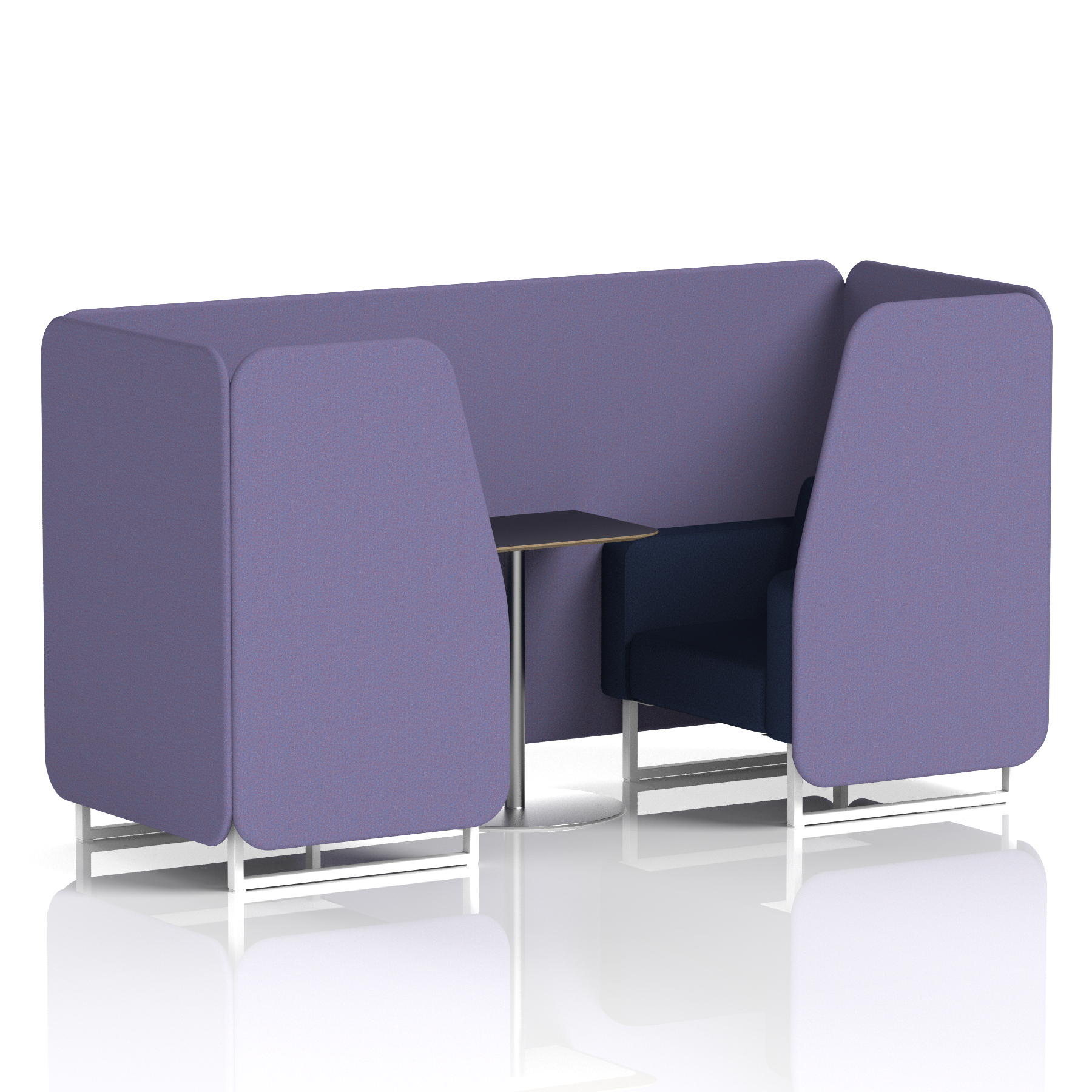 Brixworth Booth With White Legs And Black Table In Two Tone 2 Seater Calculus Panels And Polygon Sofa Band 2 - X2