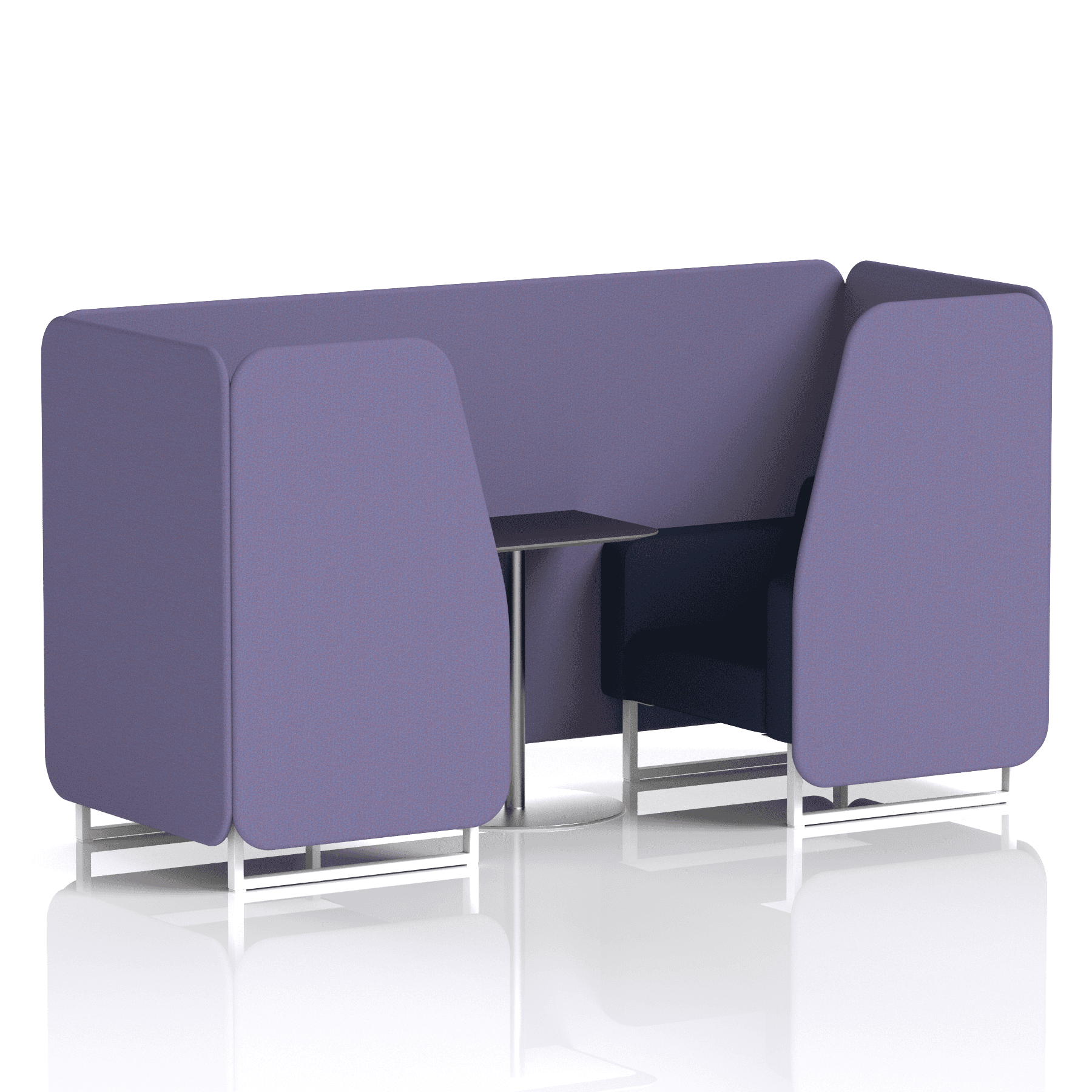 Brixworth Booth With White Legs And Black Table In Two Tone 2 Seater Calculus Panels And Polygon Sofa Band 2 - X2