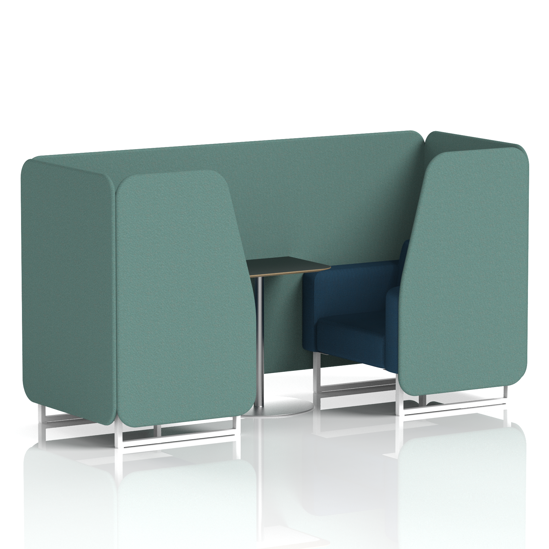 Brixworth Booth With White Legs And Black Table In Two Tone 2 Seater Diameter Panels And Theory Sofa Band 2 - X2