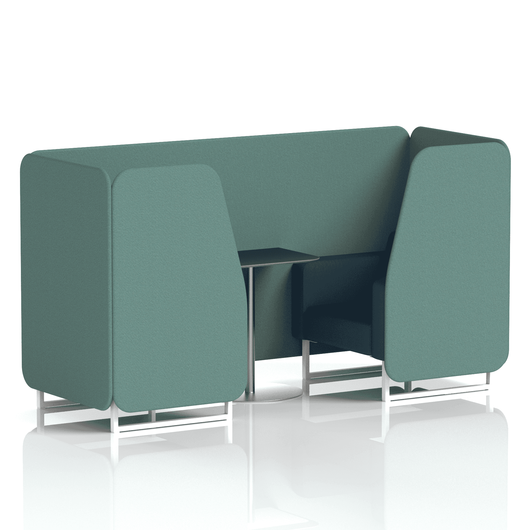 Brixworth Booth With White Legs And Black Table In Two Tone 2 Seater Diameter Panels And Theory Sofa Band 2 - X2