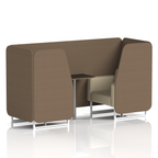 Brixworth Booth With White Legs And Black Table In Two Tone 6 Seater Diameter Panels And Theory Sofa Band 2 - X2