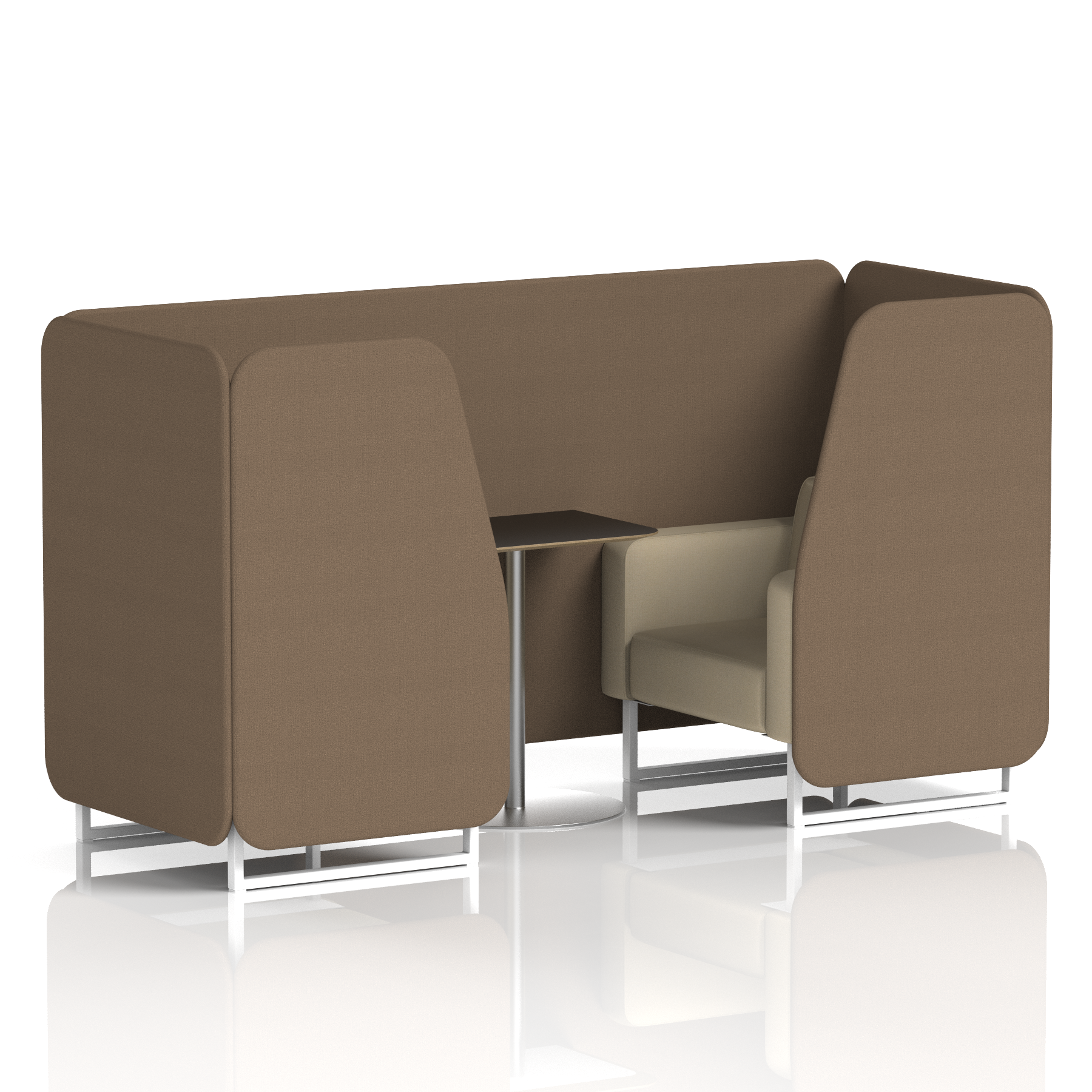 Brixworth Booth With White Legs And Black Table In Two Tone 6 Seater Diameter Panels And Theory Sofa Band 2 - X2