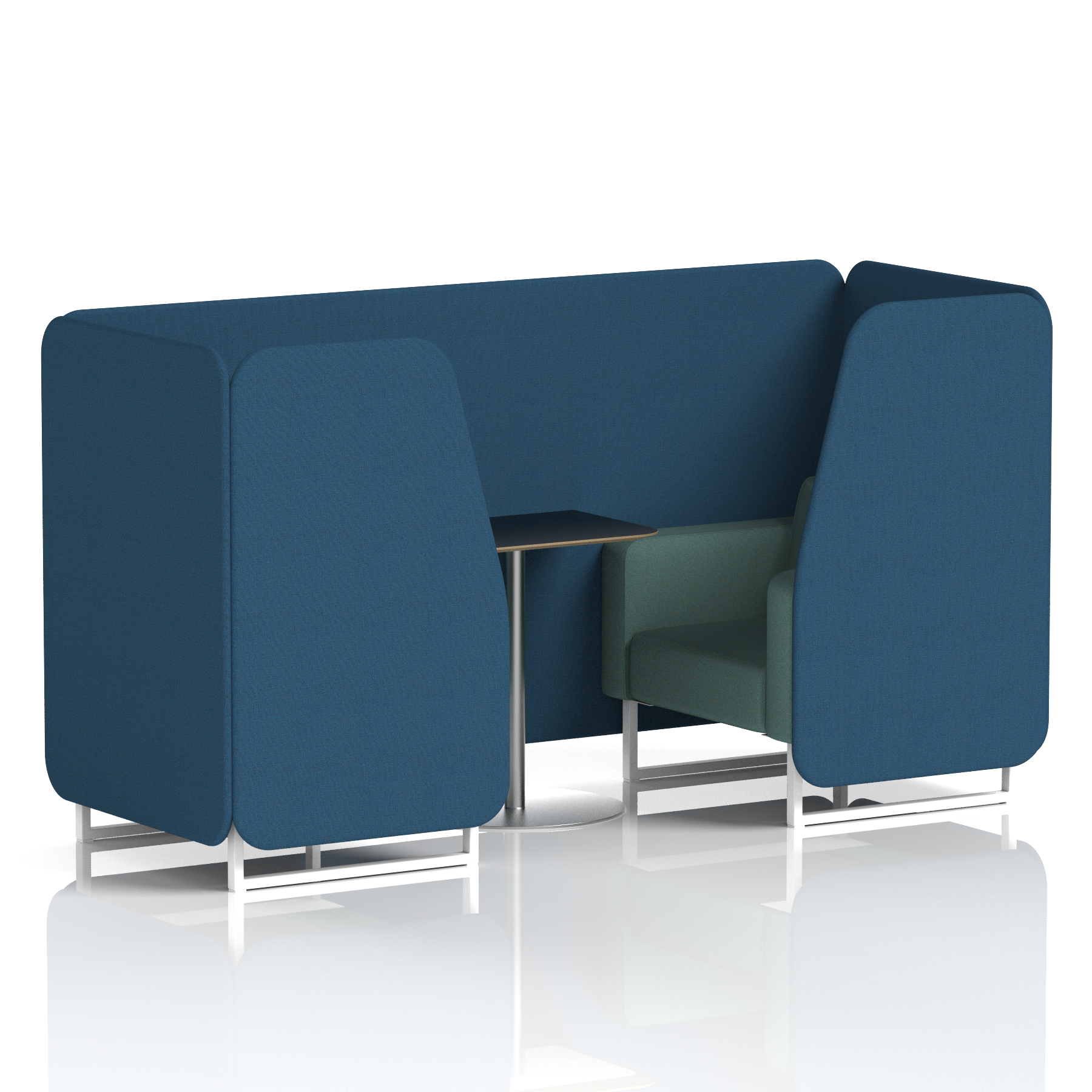 Brixworth Booth With White Legs And Black Table In Two Tone 4 Seater Number Panels And Arithmetic Sofa Band 2 - X2