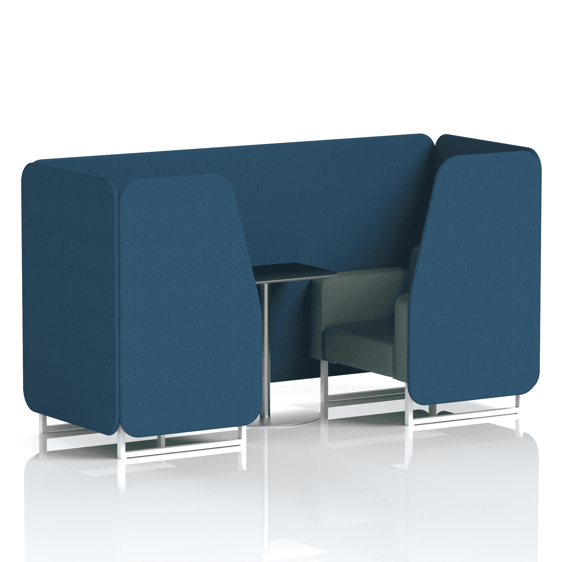 Brixworth Booth With White Legs And Black Table In Two Tone 4 Seater Number Panels And Arithmetic Sofa Band 2 - X2