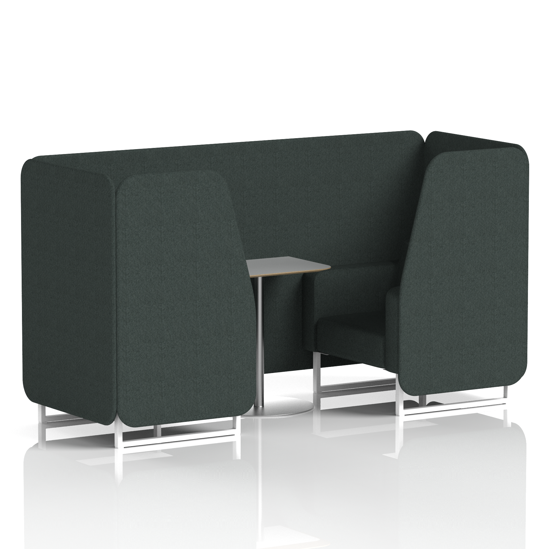 Brixworth Booth With White Legs And Grey Table In Single Tone 6 Seater Burnish Panels And Sofa Band 1 - Rivet