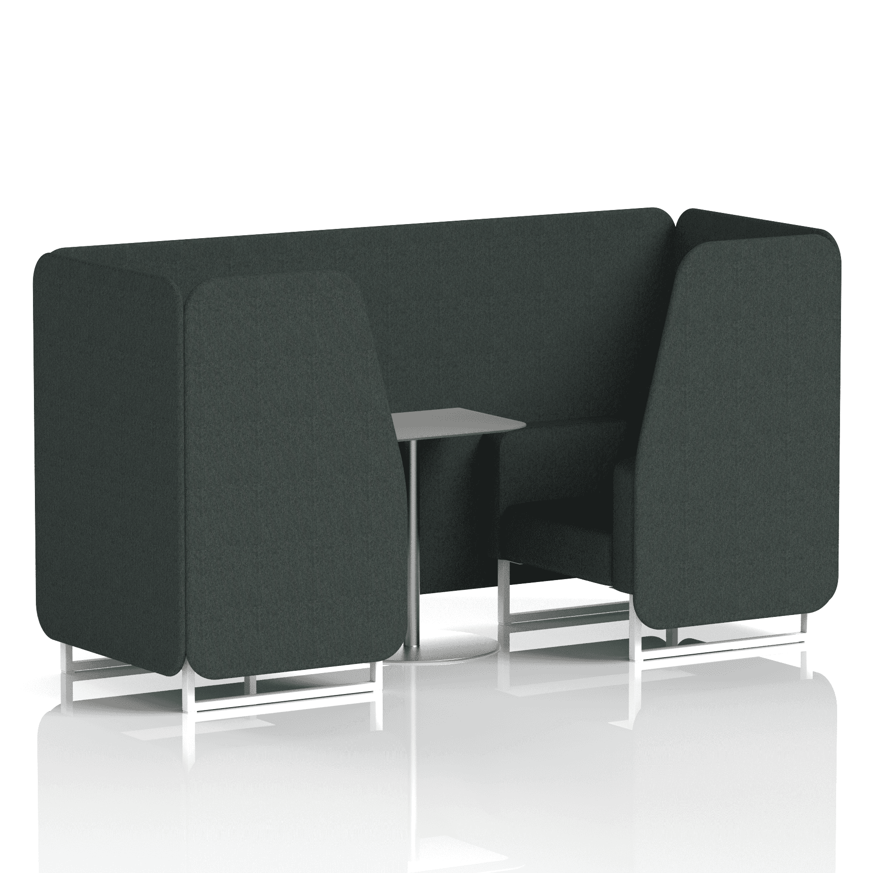 Brixworth Booth With White Legs And Grey Table In Single Tone 6 Seater Burnish Panels And Sofa Band 1 - Rivet