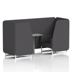 Brixworth Booth With White Legs And Grey Table In Single Tone 2 Seater Crucible Panels And Sofa Band 1 - Rivet