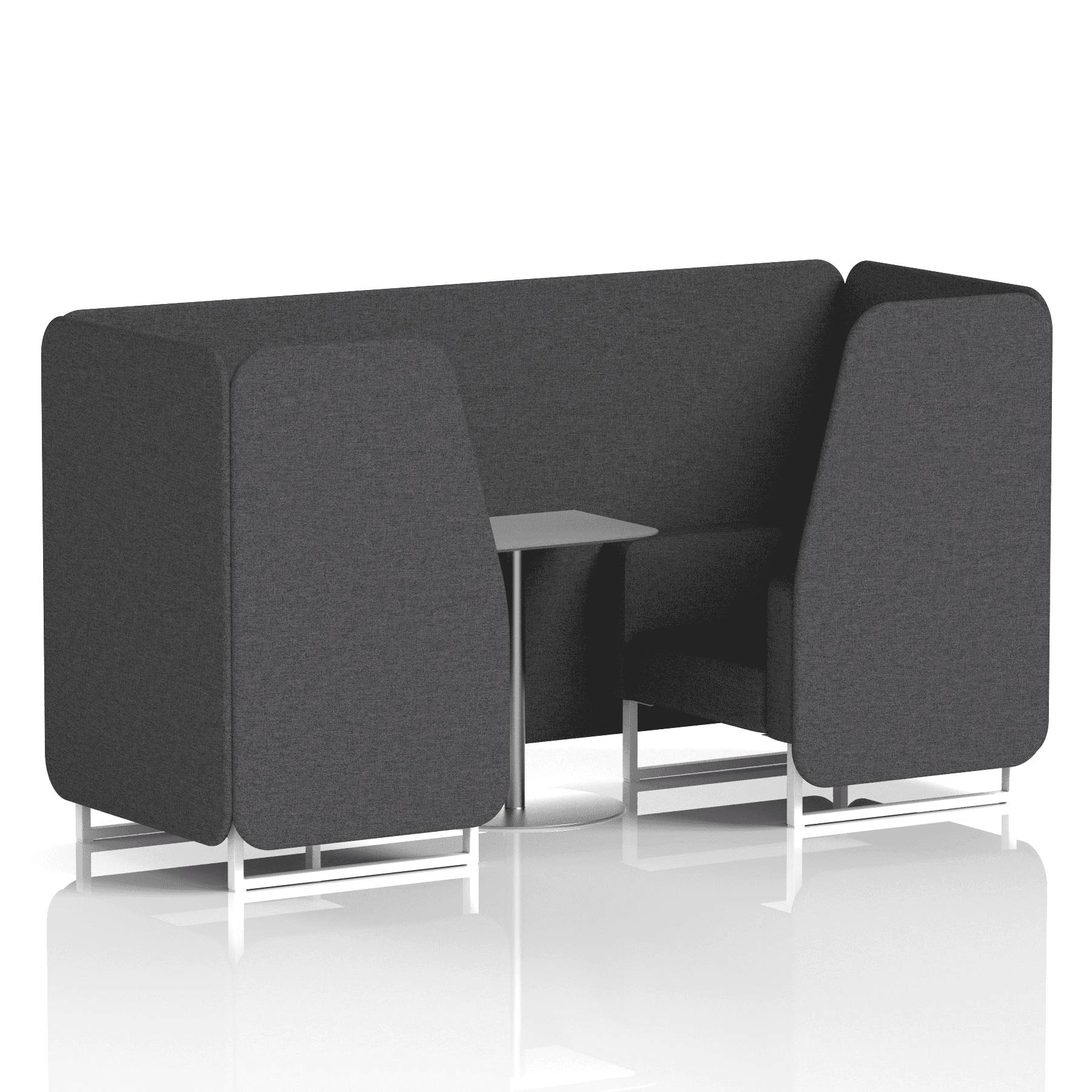 Brixworth Booth With White Legs And Grey Table In Single Tone 2 Seater Crucible Panels And Sofa Band 1 - Rivet