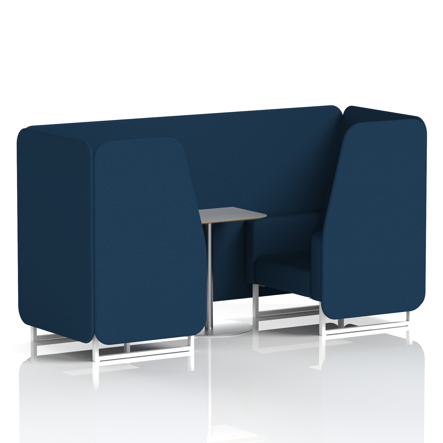 Brixworth Booth With White Legs And Grey Table In Single Tone 4 Seater Crucible Panels And Sofa Band 1 - Rivet
