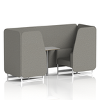 Brixworth Booth With White Legs And Grey Table In Single Tone 2 Seater Olive Panels And Sofa Band 1 - Rivet