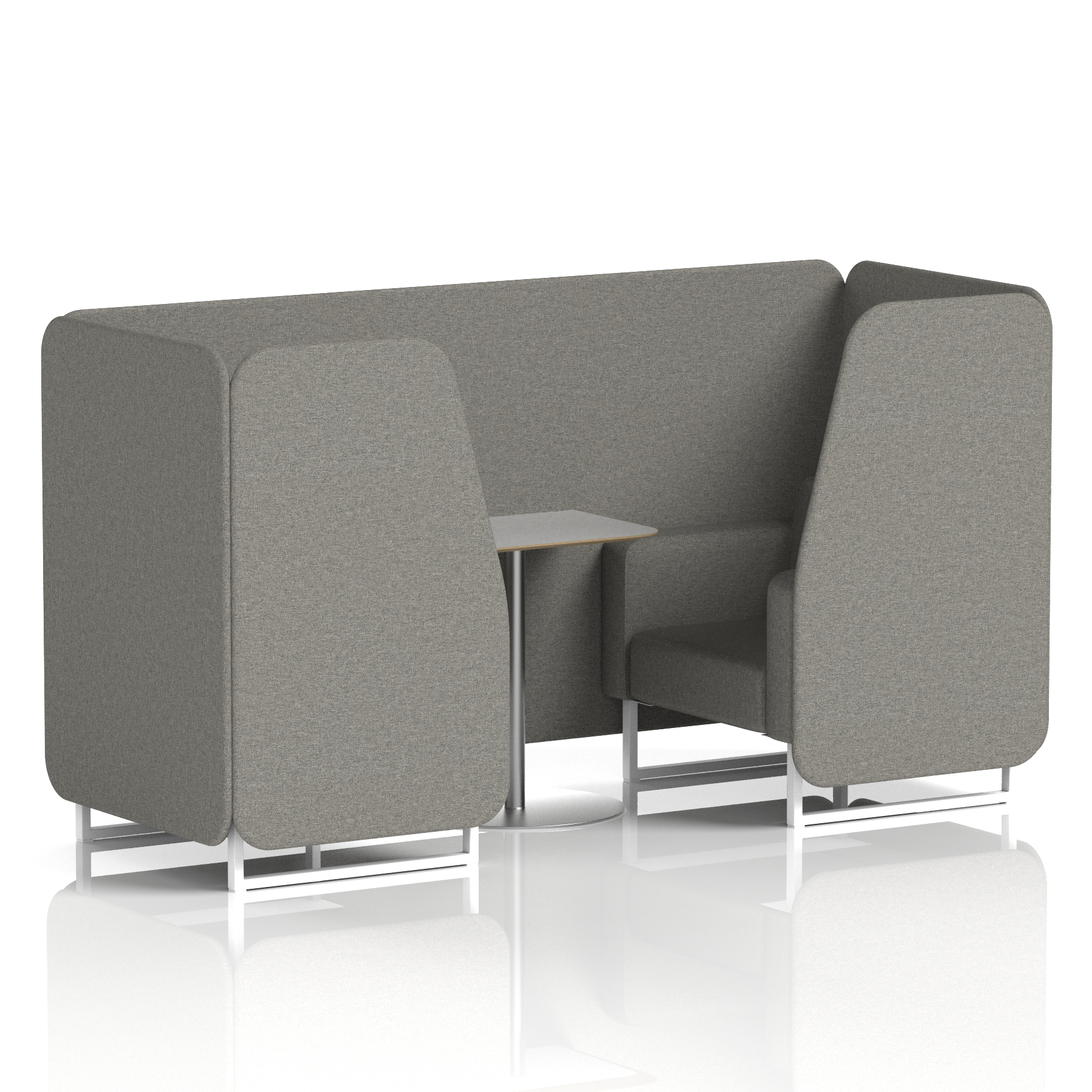 Brixworth Booth With White Legs And Grey Table In Single Tone 2 Seater Olive Panels And Sofa Band 1 - Rivet