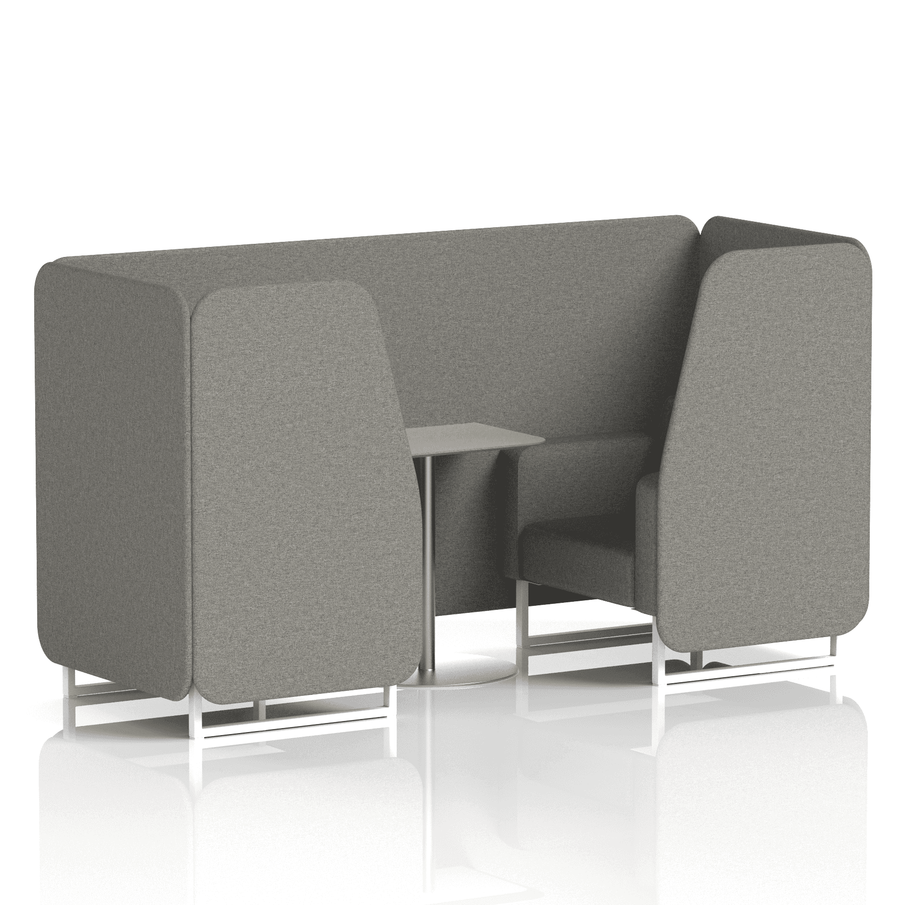 Brixworth Booth With White Legs And Grey Table In Single Tone 2 Seater Olive Panels And Sofa Band 1 - Rivet