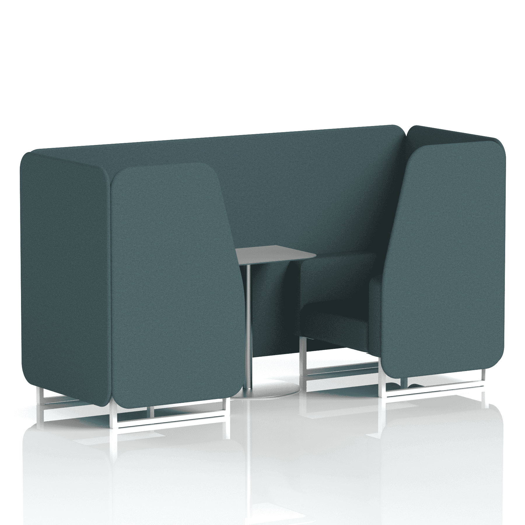 Brixworth Booth With White Legs And Grey Table In Single Tone 4 Seater Olive Panels And Sofa Band 1 - Rivet