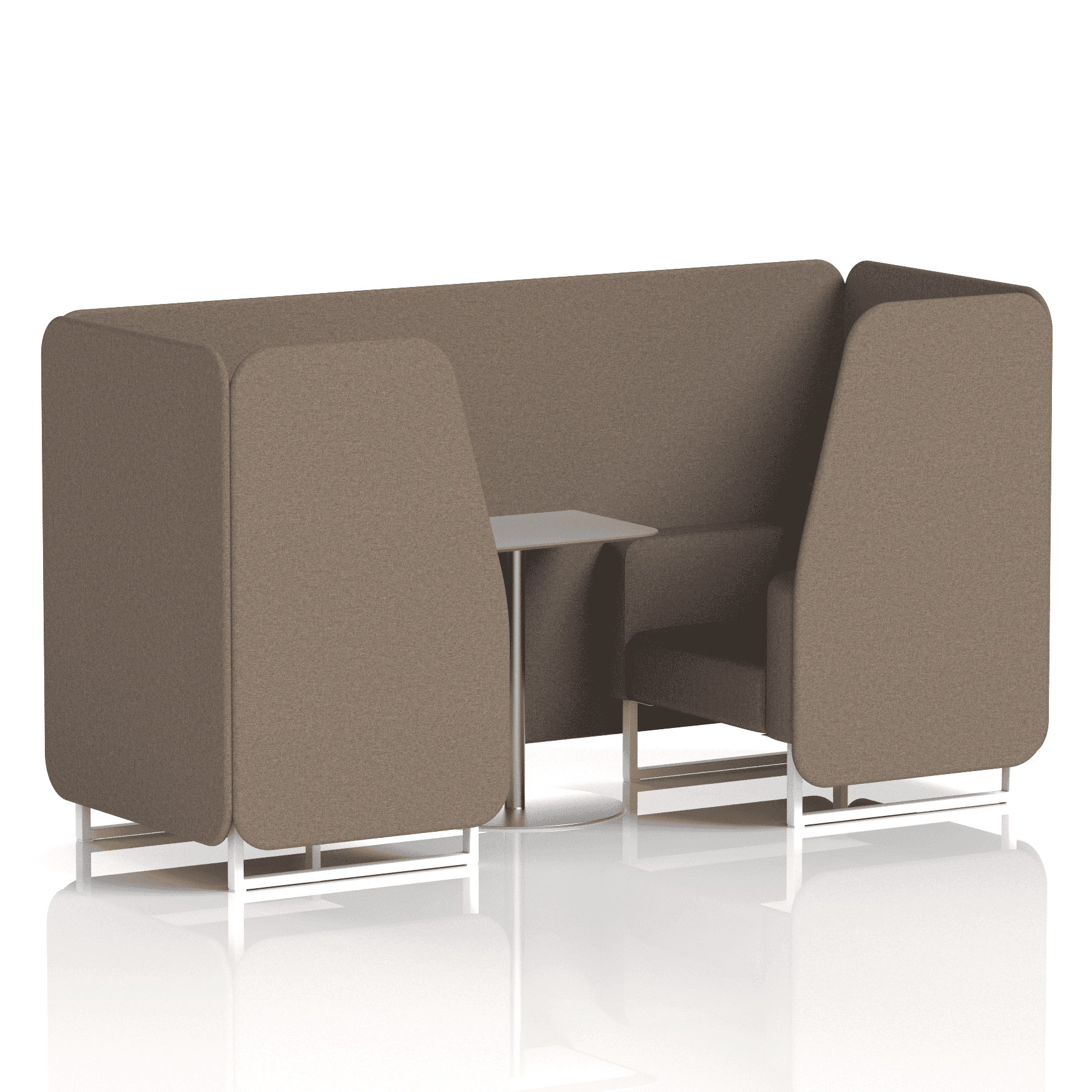 Brixworth Booth With White Legs And Grey Table In Single Tone 6 Seater Olive Panels And Sofa Band 1 - Rivet