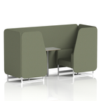 Brixworth Booth With White Legs And Grey Table In Single Tone 4 Seater Prime Panels And Sofa Band 1 - Rivet