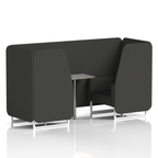 Brixworth Booth With White Legs And Grey Table In Single Tone 6 Seater Arithmetic Panels And Sofa Band 2 - X2