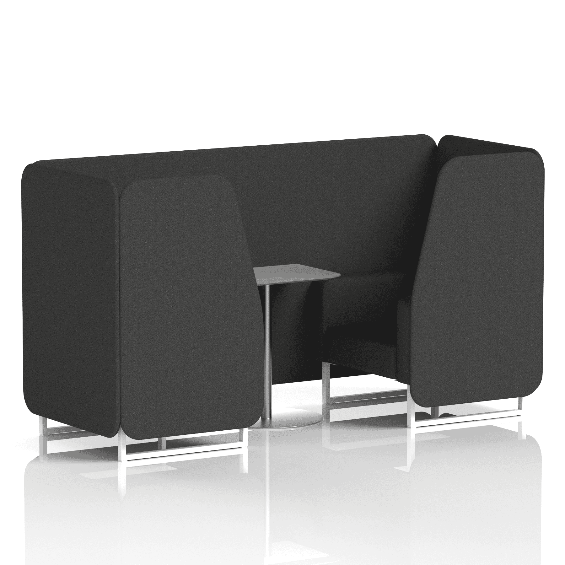 Brixworth Booth With White Legs And Grey Table In Single Tone 6 Seater Arithmetic Panels And Sofa Band 2 - X2
