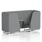 Brixworth Booth With White Legs And Grey Table In Single Tone 4 Seater Calculus Panels And Sofa Band 2 - X2
