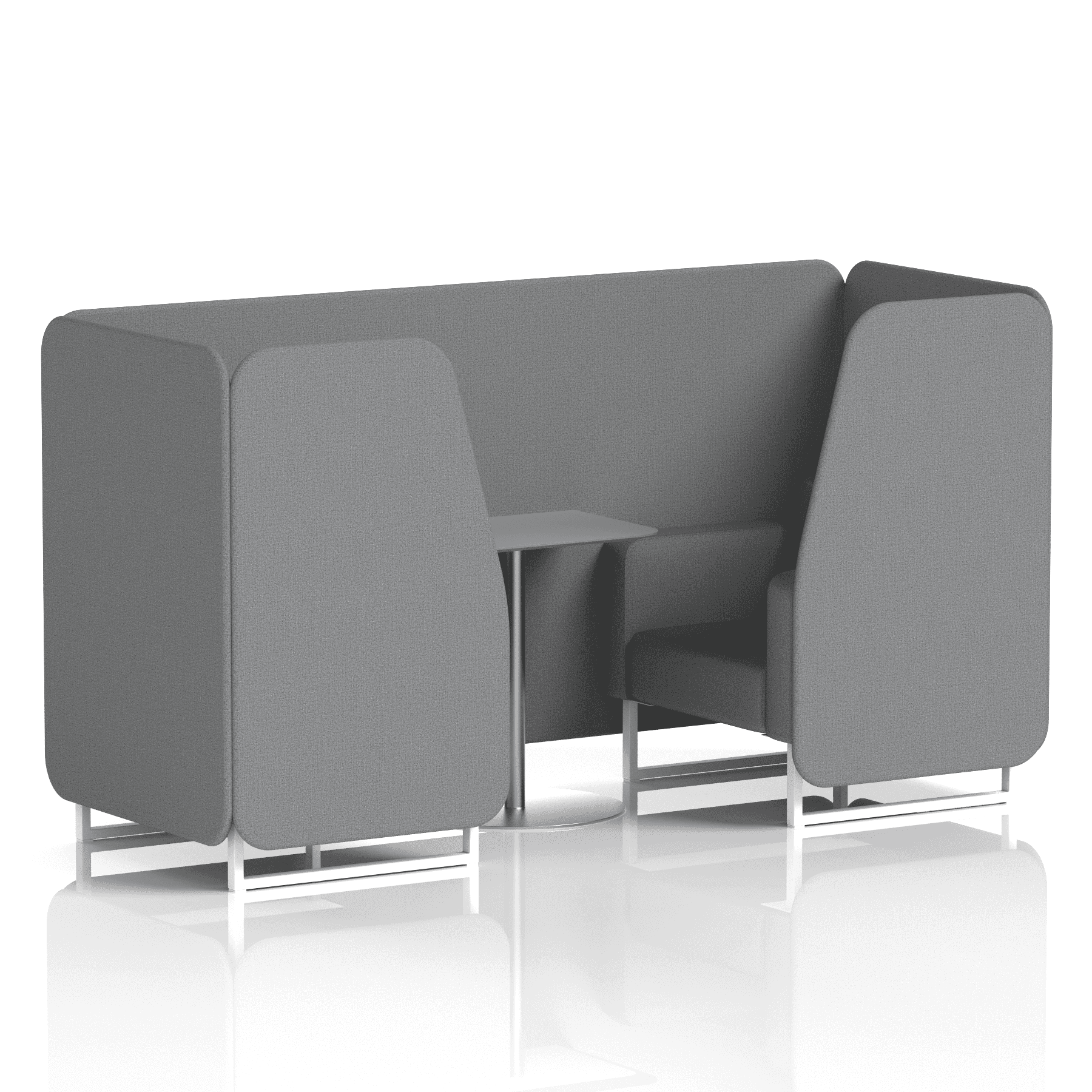 Brixworth Booth With White Legs And Grey Table In Single Tone 4 Seater Calculus Panels And Sofa Band 2 - X2