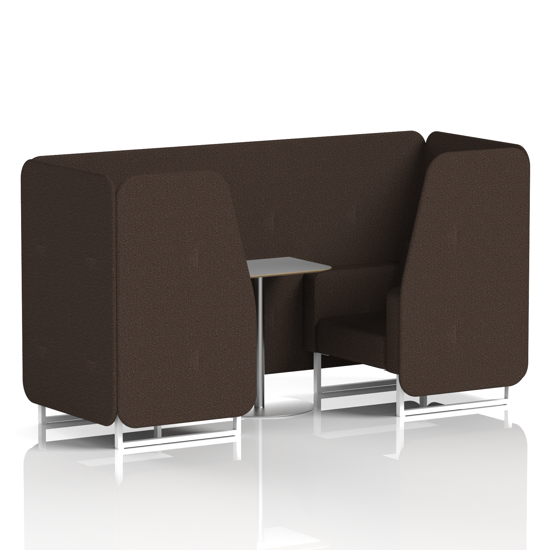 Brixworth Booth With White Legs And Grey Table In Single Tone 6 Seater Calculus Panels And Sofa Band 2 - X2