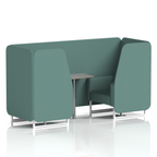 Brixworth Booth With White Legs And Grey Table In Single Tone 2 Seater Diameter Panels And Sofa Band 2 - X2
