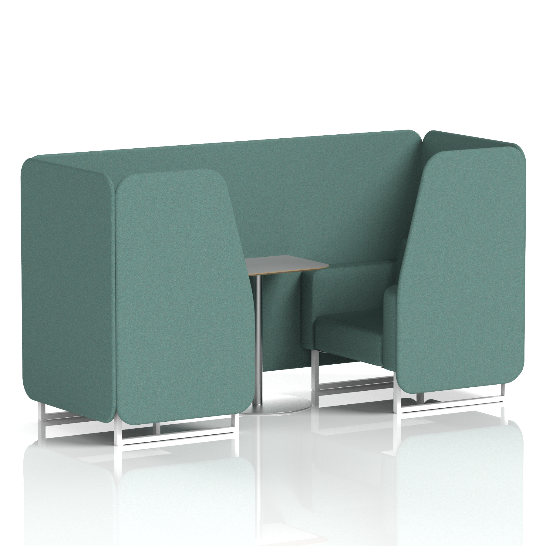 Brixworth Booth With White Legs And Grey Table In Single Tone 2 Seater Diameter Panels And Sofa Band 2 - X2