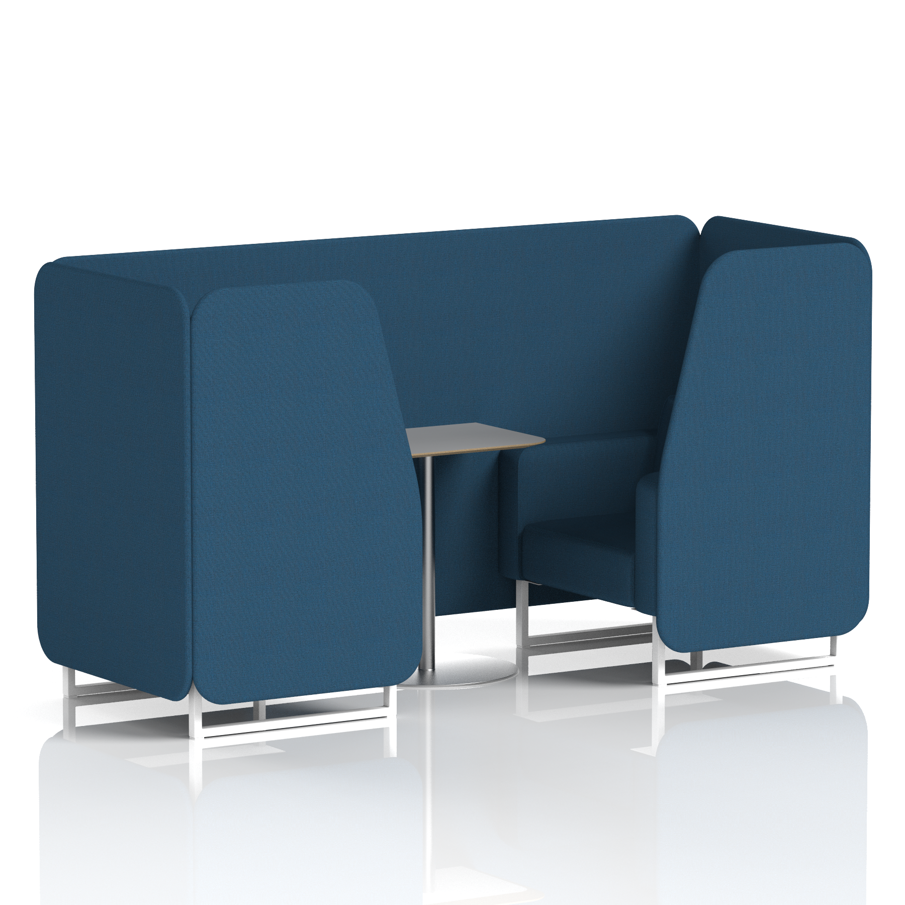 Brixworth Booth With White Legs And Grey Table In Single Tone 4 Seater Number Panels And Sofa Band 2 - X2