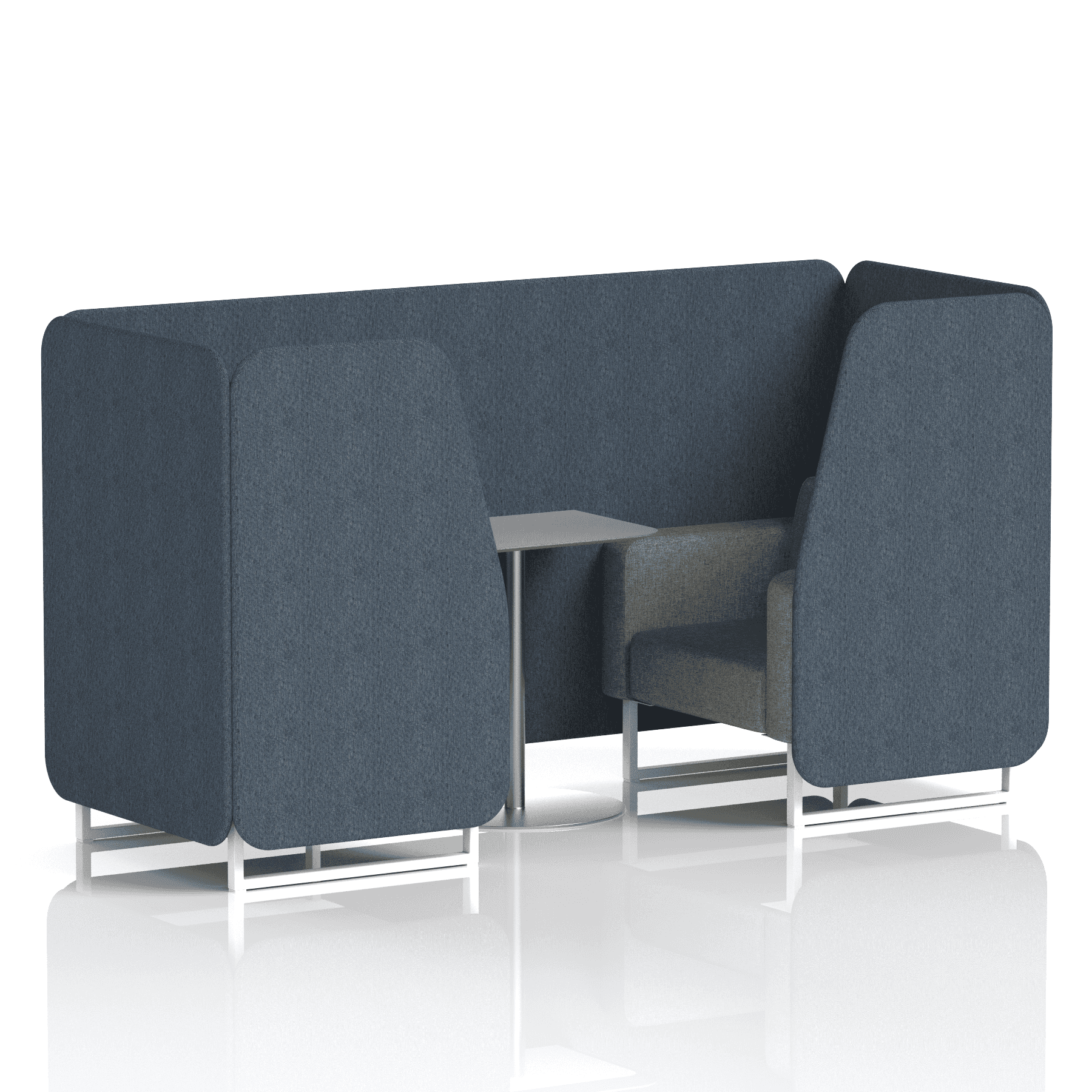 Brixworth Booth With White Legs And Grey Table In Two Tone 6 Seater Burnish Panels And Olive Sofa Band 1 - Rivet