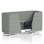 Brixworth Booth With White Legs And Grey Table In Two Tone 4 Seater Charcoal Panels And Vitreous Sofa Band 1 - Rivet