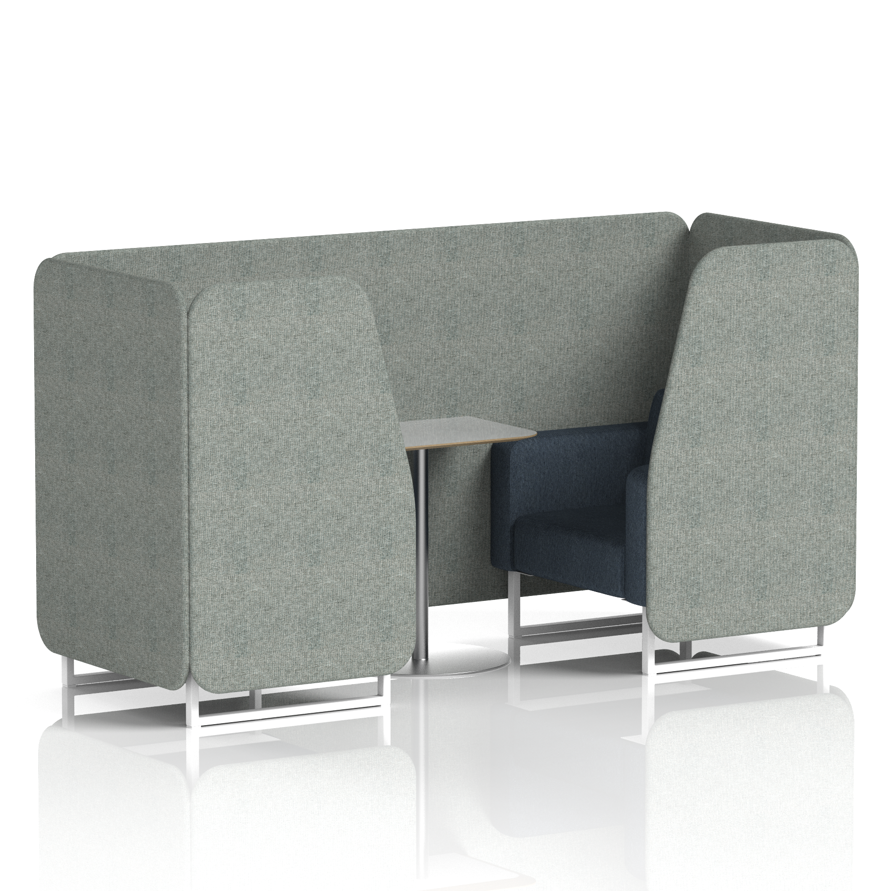Brixworth Booth With White Legs And Grey Table In Two Tone 4 Seater Charcoal Panels And Vitreous Sofa Band 1 - Rivet