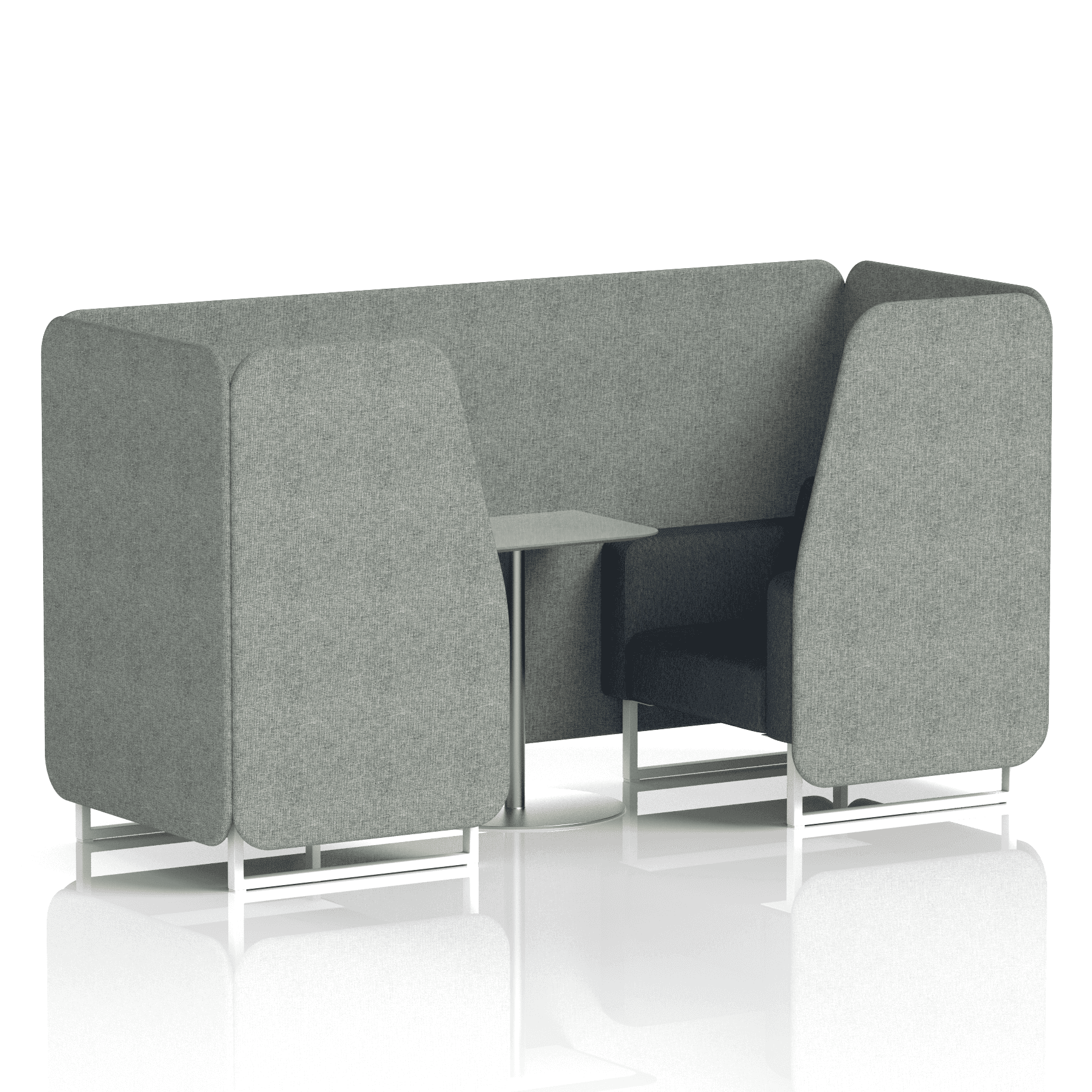 Brixworth Booth With White Legs And Grey Table In Two Tone 4 Seater Charcoal Panels And Vitreous Sofa Band 1 - Rivet