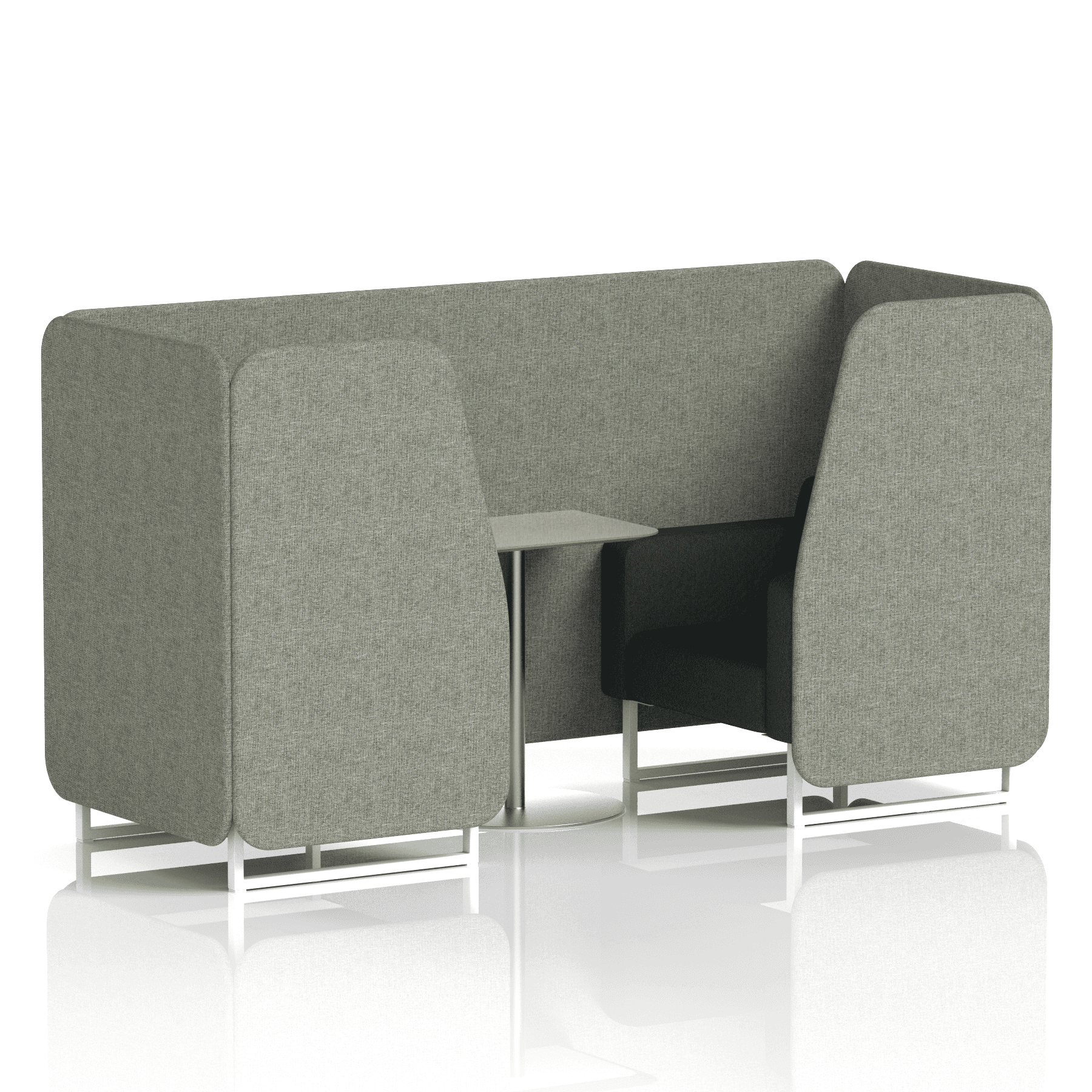 Brixworth Booth With White Legs And Grey Table In Two Tone 6 Seater Charcoal Panels And Vitreous Sofa Band 1 - Rivet