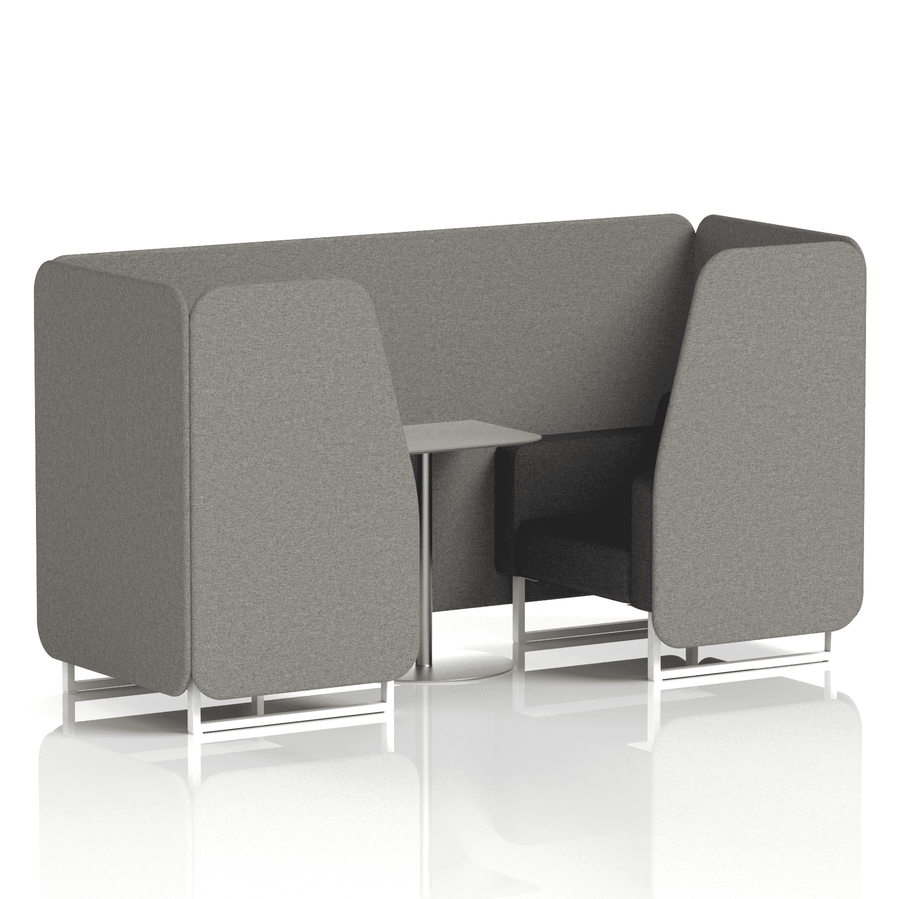 Brixworth Booth With White Legs And Grey Table In Two Tone 2 Seater Olive Panels And Burnish Sofa Band 1 - Rivet