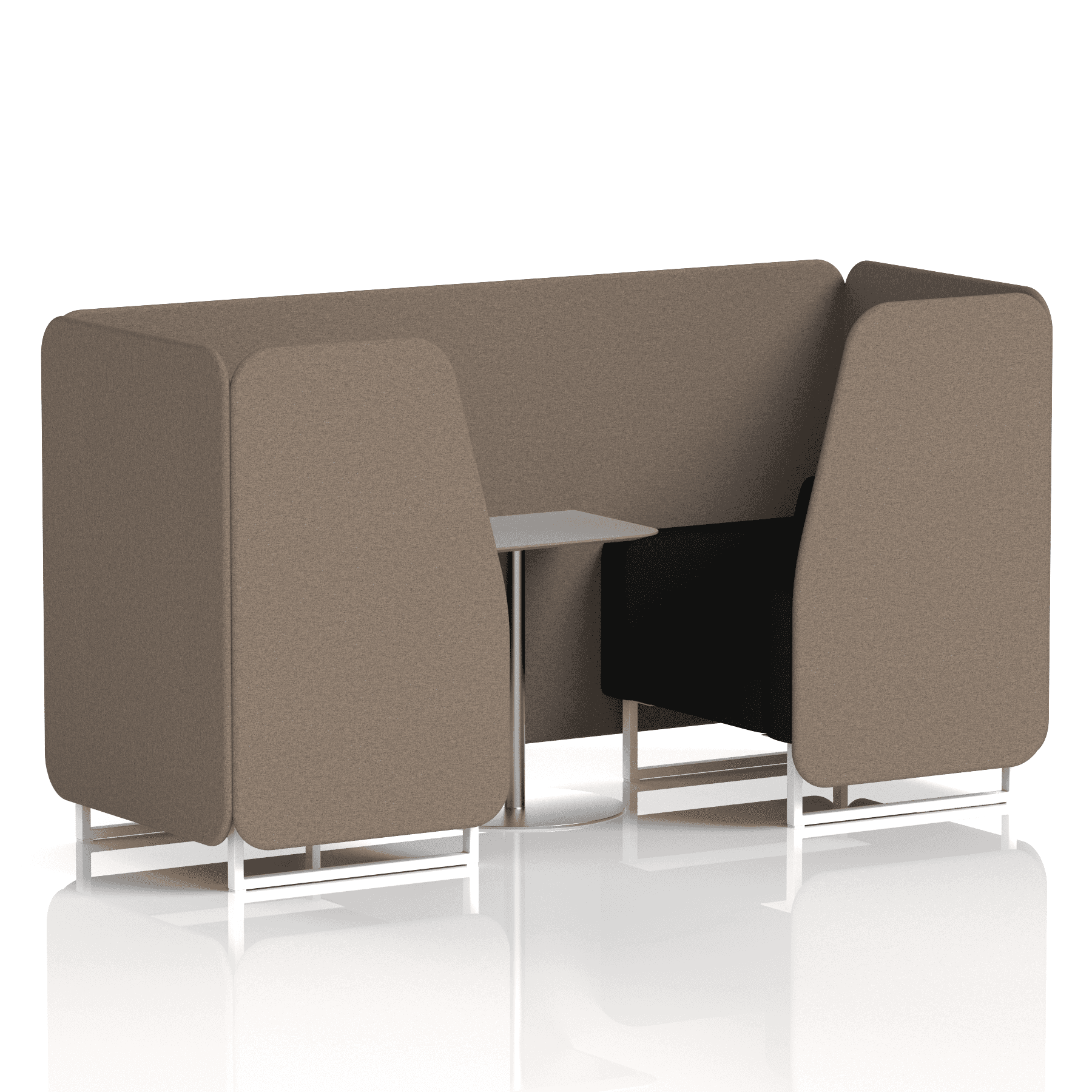 Brixworth Booth With White Legs And Grey Table In Two Tone 6 Seater Olive Panels And Burnish Sofa Band 1 - Rivet